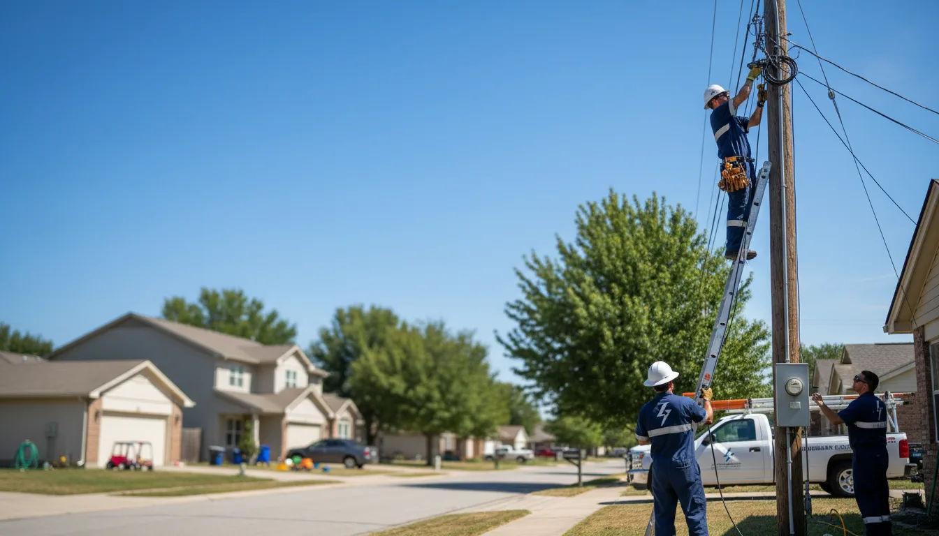Residential electrician providing installation services in Mathis, TX